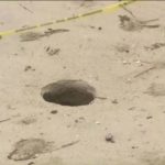 Socavones en las playas de Nueva Jersey