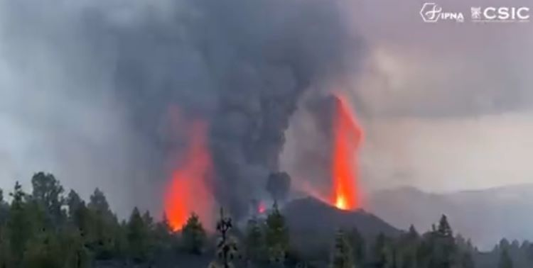 Actualización erupción volcán Cumbre Vieja, en La Palma, al 26/10/2021. Día 38