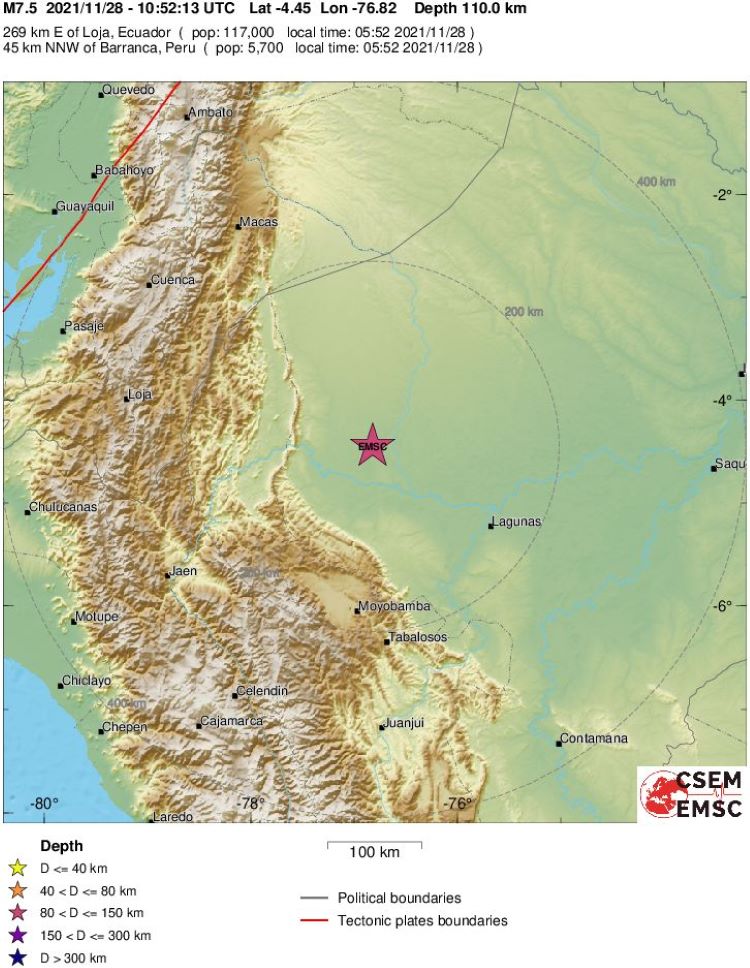 Potente terremoto de 7,5 grados sacude varias ciudades del norte de Perú y Ecuador