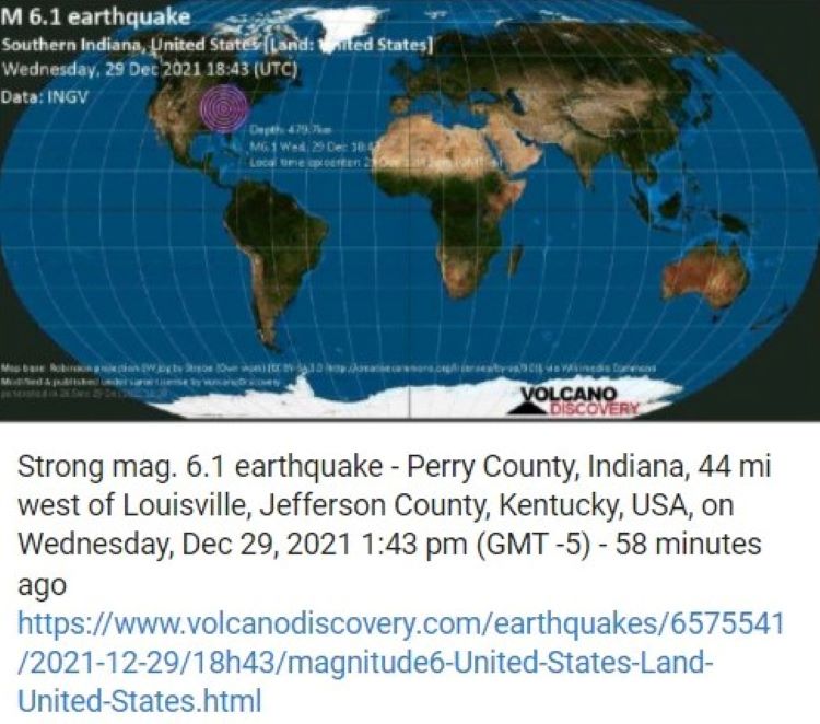 Terremoto de 6,1 en el condado de Perry, Indiana, revisado como falsa alarma, pero… 