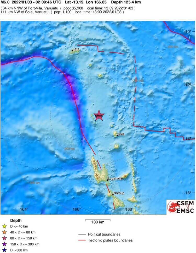dos terremotos fuertes: de 6,2 grados en la región de Taiwán y de 6,0 grados en Vanuatu