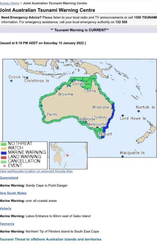 Alerta de tsunami en Australia